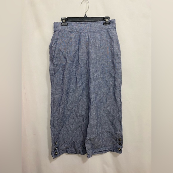 Sigrid Olsen Pants & Jumpsuits Sigrid Olsen Linen Cropped Wide Leg